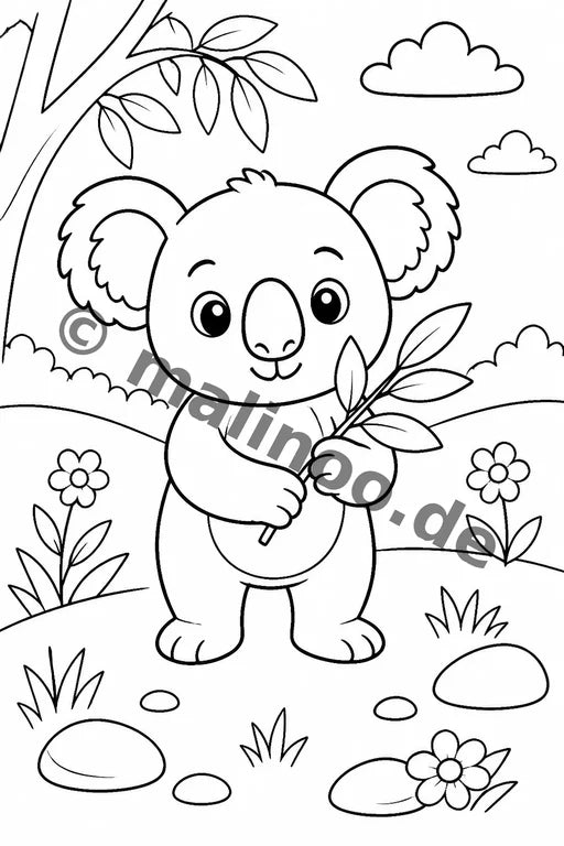 Koala's Malbuch 20 Ausmalbilder gedruckt+lose – Vorschaubild 1