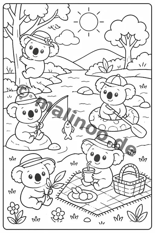 Koala's Malbuch 20 Ausmalbilder gedruckt+lose – Vorschaubild 2