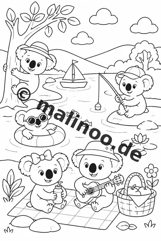 Koala's Malbuch 20 Ausmalbilder gedruckt, ungebunden – Vorschaubild 7