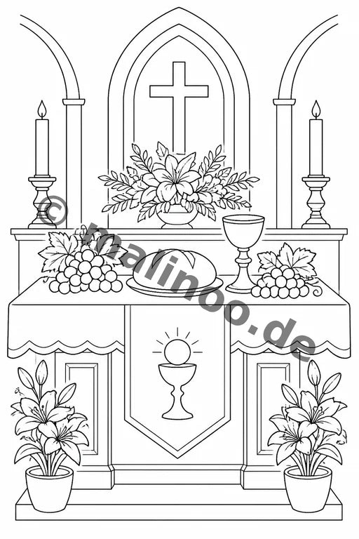 Kommunion Malbuch 100 Ausmalbilder gedruckt+gebunden – Vorschaubild 4