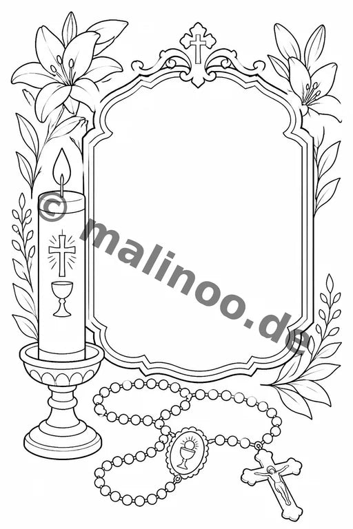 Kommunion Malbuch 100 Ausmalbilder gedruckt+gebunden – Vorschaubild 5