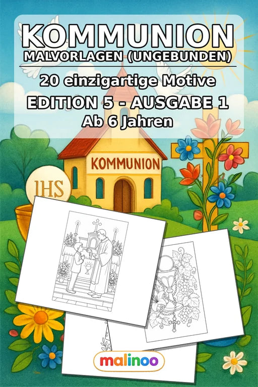 Kommunion Malbuch 20 Ausmalbilder gedruckt+lose – Cover