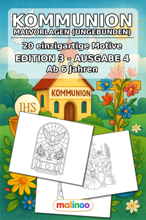 Kommunion Malbuch 20 Ausmalbilder gedruckt+lose – Cover