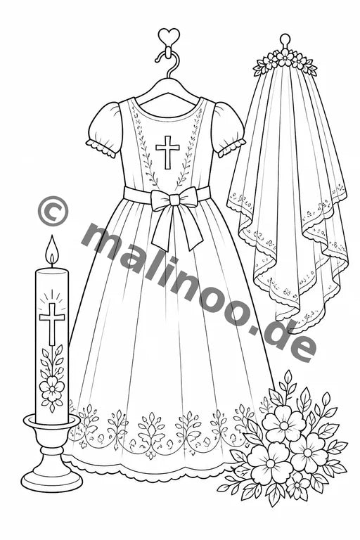 Kommunion Malbuch 50 Ausmalbilder PDF Download – Vorschaubild 2