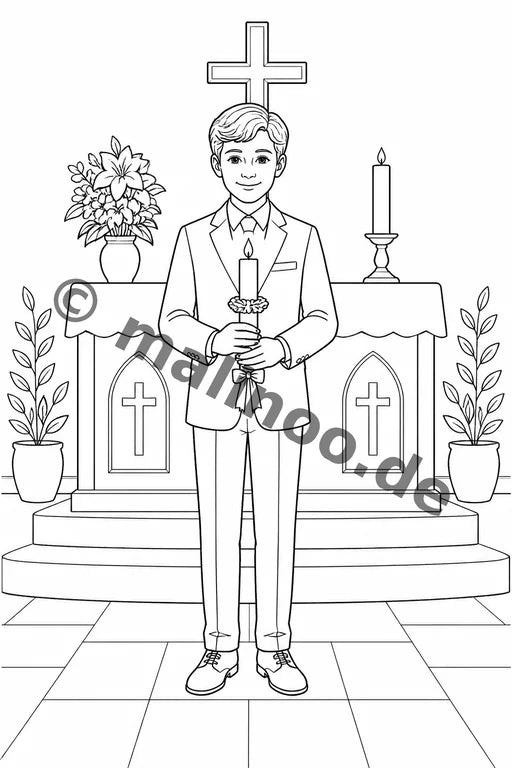Konfirmation Malbuch 100 Ausmalbilder PDF Download – Vorschaubild 1