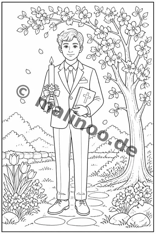 Konfirmation Malbuch 100 Ausmalbilder gedruckt+gebunden – Vorschaubild 8