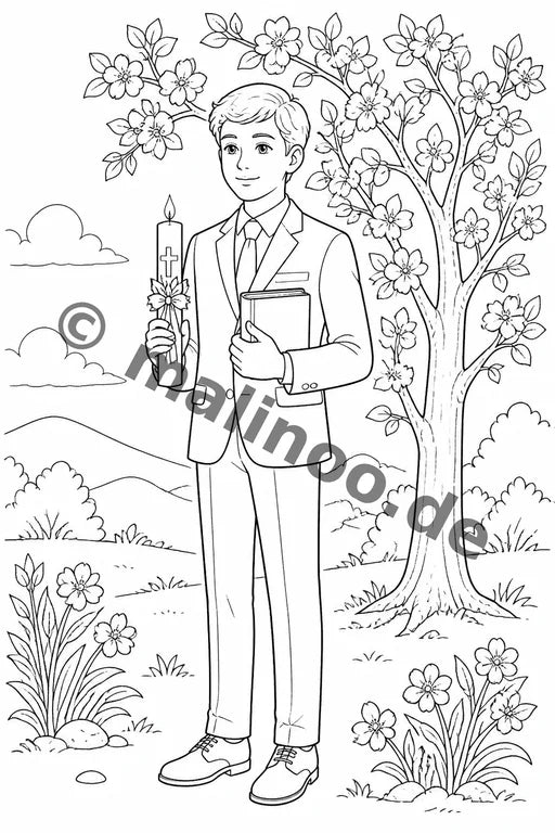 Konfirmation Malbuch 100 Ausmalbilder gedruckt+gebunden – Vorschaubild 8