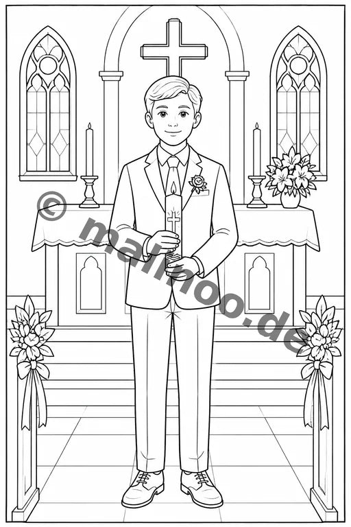 Konfirmation Malbuch 20 Ausmalbilder PDF Download – Vorschaubild 1