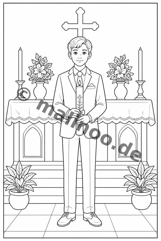 Konfirmation Malbuch 20 Ausmalbilder PDF Download – Vorschaubild 1