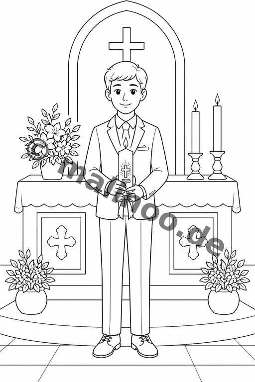 Konfirmation Malbuch 20 Ausmalbilder PDF Download – Vorschaubild 1