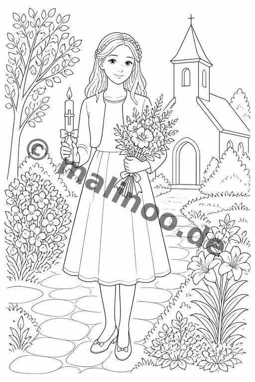 Konfirmation Malbuch 20 Ausmalbilder PDF Download – Vorschaubild 3