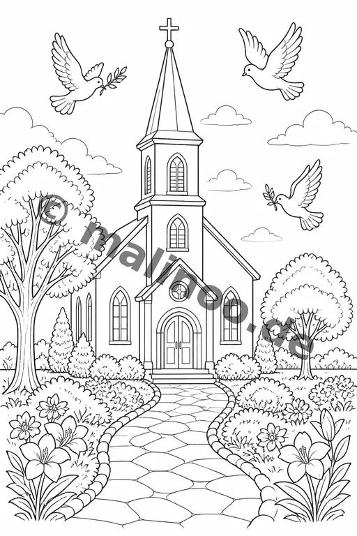 Konfirmation Malbuch 20 Ausmalbilder gedruckt+gebunden – Vorschaubild 10