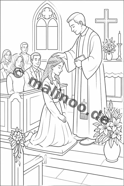Konfirmation Malbuch 20 Ausmalbilder gedruckt+gebunden – Vorschaubild 2
