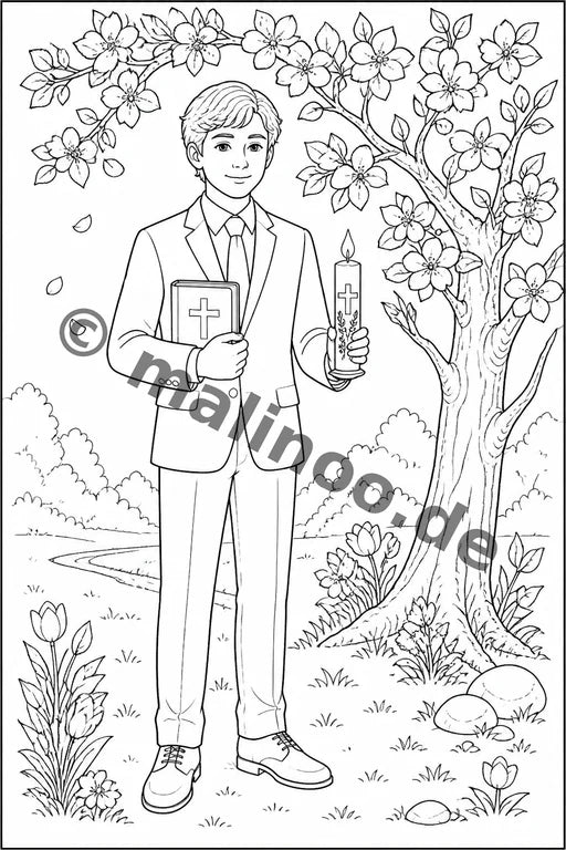 Konfirmation Malbuch 20 Ausmalbilder gedruckt+gebunden – Vorschaubild 8