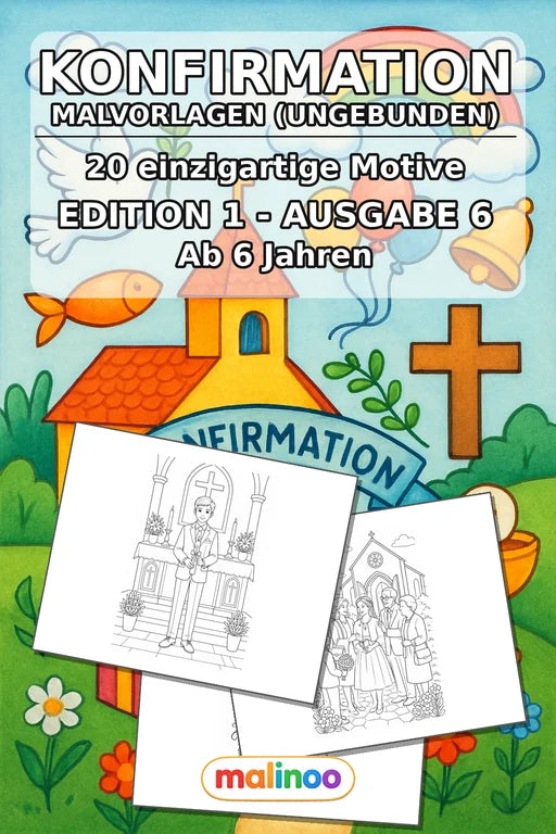 Konfirmation Malbuch 20 Ausmalbilder gedruckt+lose – Cover