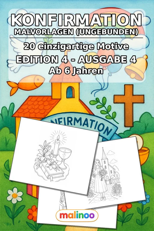 Konfirmation Malbuch 20 Ausmalbilder gedruckt+lose – Cover