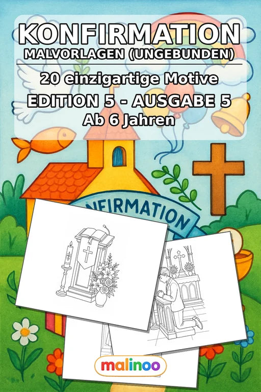 Konfirmation Malbuch 20 Ausmalbilder gedruckt+lose – Cover