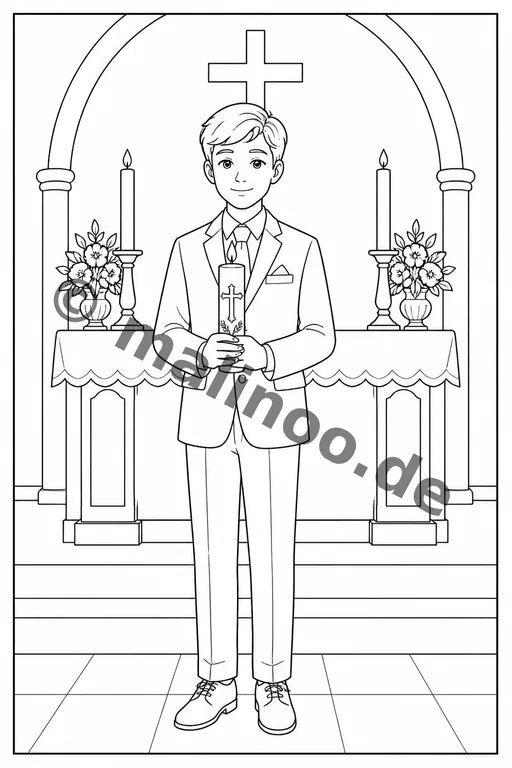 Konfirmation Malbuch 20 Ausmalbilder gedruckt+lose – Vorschaubild 1