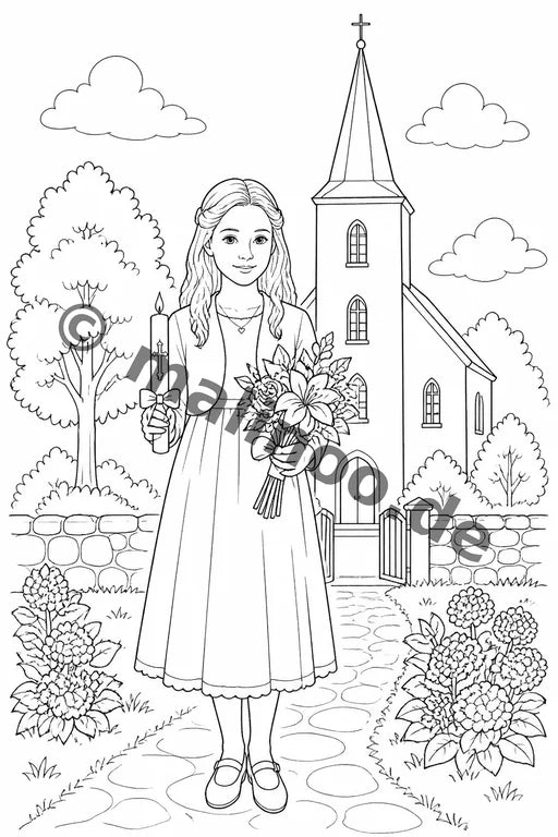 Konfirmation Malbuch 20 Ausmalbilder gedruckt+lose – Vorschaubild 7