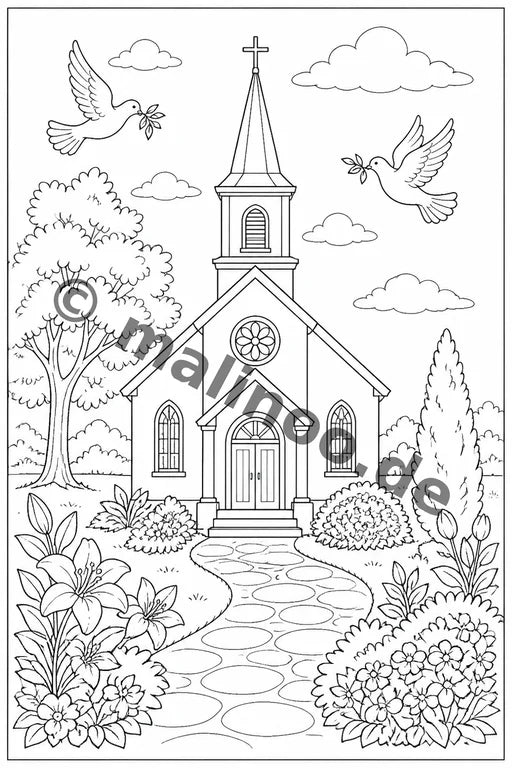 Konfirmation Malbuch 50 Ausmalbilder gedruckt+gebunden – Vorschaubild 10