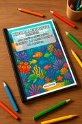 Korallenriffe Malbuch 100 Ausmalbilder gedruckt+gebunden – Mockup-Ansicht
