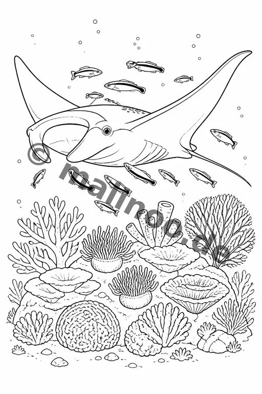 Korallenriffe Malbuch 100 Ausmalbilder gedruckt+gebunden – Vorschaubild 10