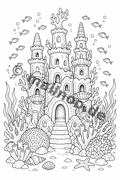 Korallenriffe Malbuch 20 Ausmalbilder PDF Download – Vorschaubild 3