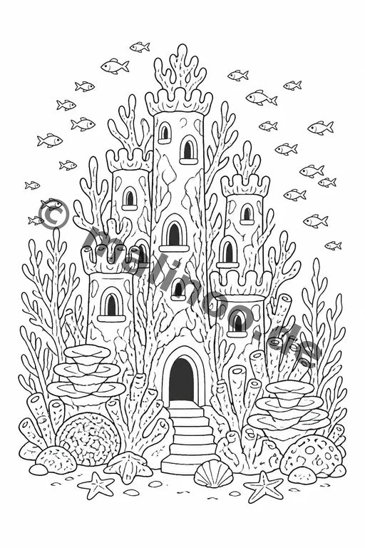 Korallenriffe Malbuch 20 Ausmalbilder PDF Download – Vorschaubild 3