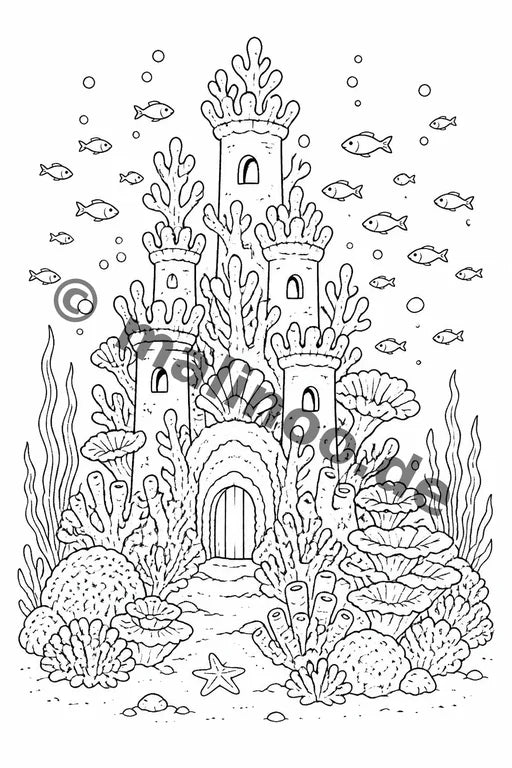 Korallenriffe Malbuch 20 Ausmalbilder PDF Download – Vorschaubild 3