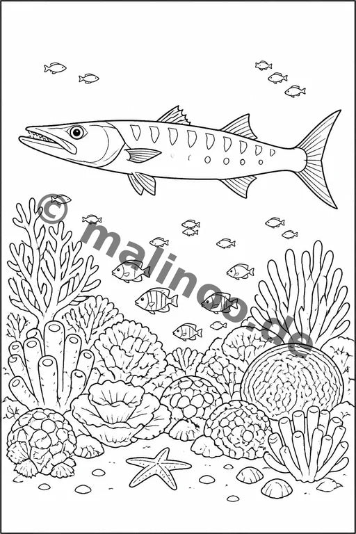 Korallenriffe Malbuch 20 Ausmalbilder PDF Download – Vorschaubild 4