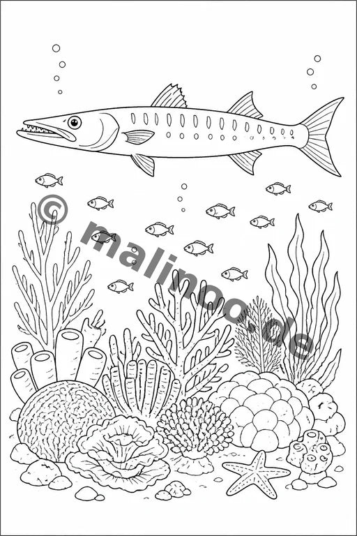 Korallenriffe Malbuch 20 Ausmalbilder PDF Download – Vorschaubild 4