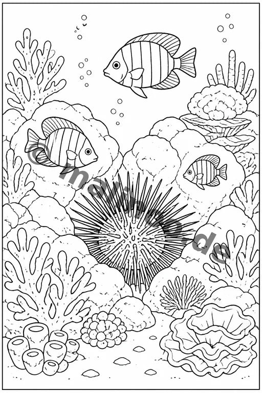 Korallenriffe Malbuch 20 Ausmalbilder PDF Download – Vorschaubild 5