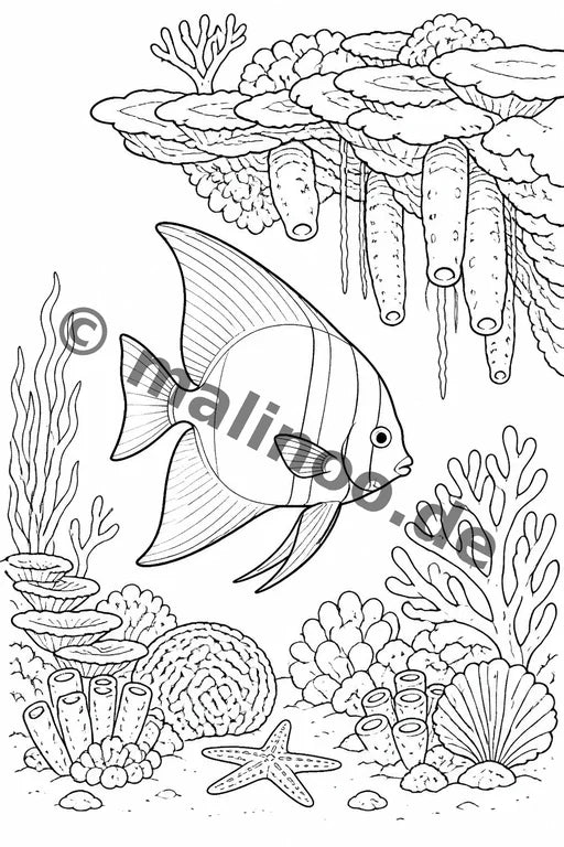 Korallenriffe Malbuch 20 Ausmalbilder gedruckt+gebunden – Vorschaubild 8