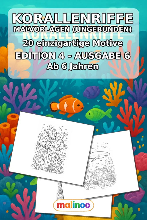 Korallenriffe Malbuch 20 Ausmalbilder gedruckt+lose – Cover