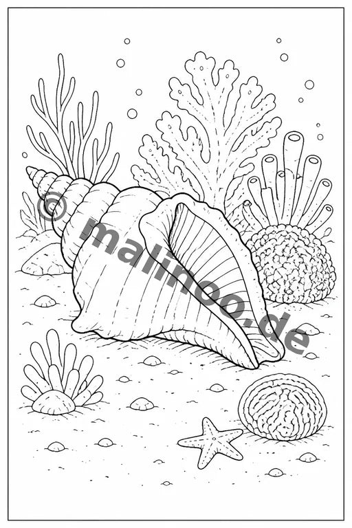 Korallenriffe Malbuch 20 Ausmalbilder gedruckt+lose – Vorschaubild 6