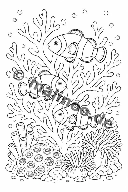 Korallenriffe Malbuch 50 Ausmalbilder PDF Download – Vorschaubild 1