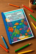 Korallenriffe Malbuch 50 Ausmalbilder gedruckt+gebunden – Mockup-Ansicht