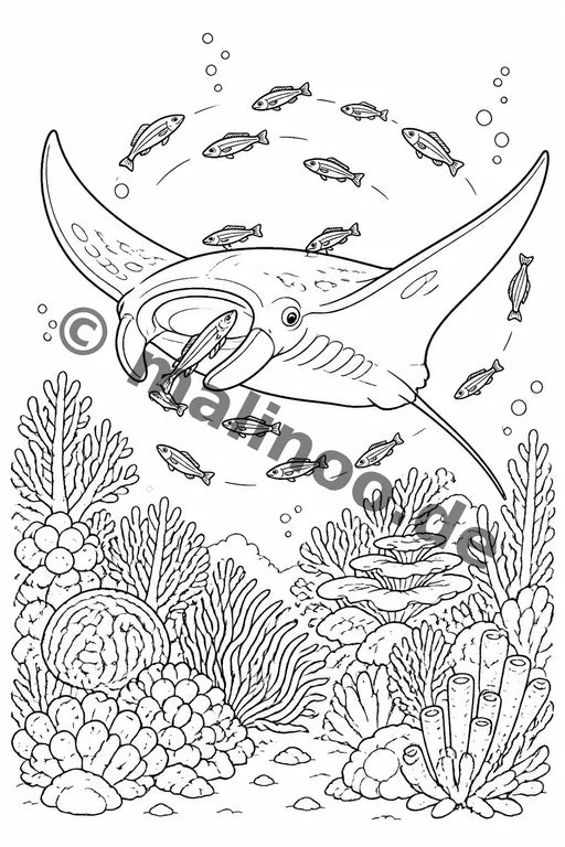 Korallenriffe Malbuch 50 Ausmalbilder gedruckt+gebunden – Vorschaubild 10