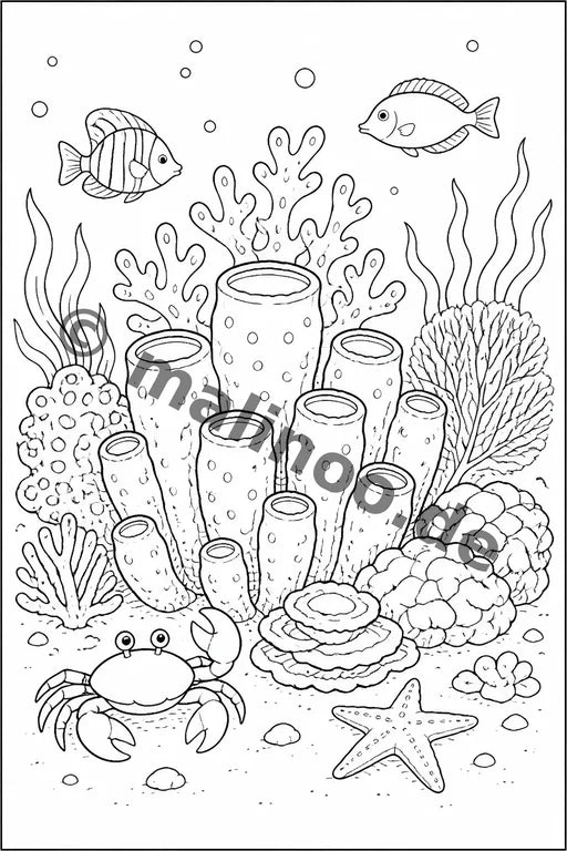 Korallenriffe Malbuch 50 Ausmalbilder gedruckt+gebunden – Vorschaubild 9