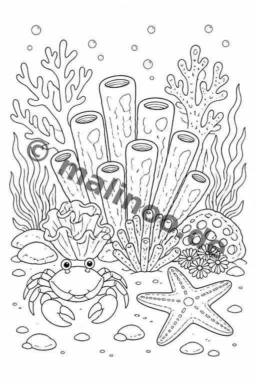 Korallenriffe Malbuch 50 Ausmalbilder gedruckt+gebunden – Vorschaubild 9