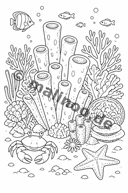 Korallenriffe Malbuch 50 Ausmalbilder gedruckt+lose – Vorschaubild 9