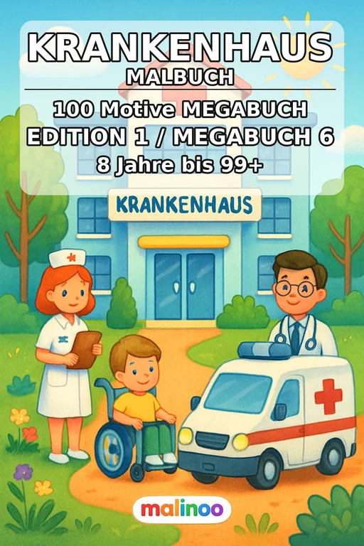 Krankenhaus Malbuch 100 Ausmalbilder PDF Download – Cover