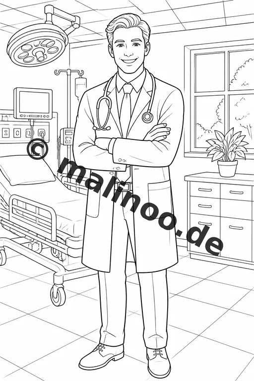 Krankenhaus Malbuch 20 Ausmalbilder PDF Download digital – Vorschaubild 2
