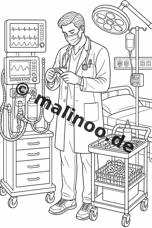 Krankenhaus Malbuch 20 Ausmalbilder PDF Download digital – Vorschaubild 3