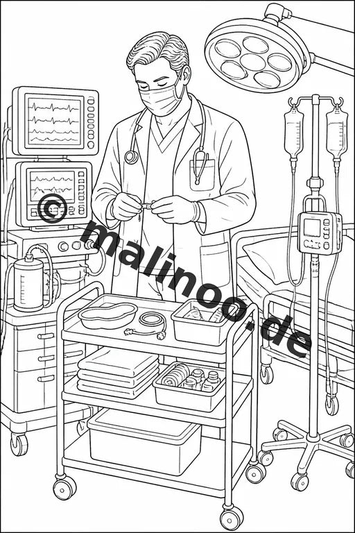 Krankenhaus Malbuch 20 Ausmalbilder PDF Download digital – Vorschaubild 3