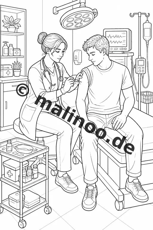 Krankenhaus Malbuch 20 Ausmalbilder PDF Download digital – Vorschaubild 4