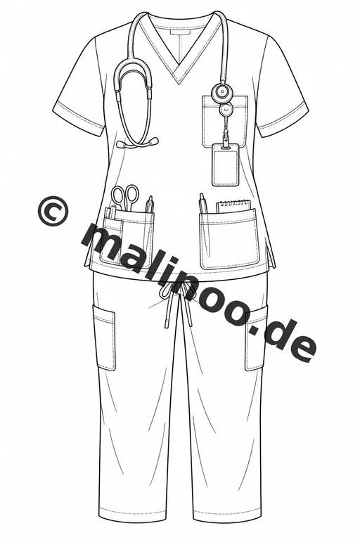 Krankenhaus Malbuch 20 Ausmalbilder PDF Download digital – Vorschaubild 5