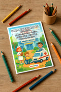 Krankenhaus Malbuch 20 Ausmalbilder gedruckt+gebunden – Mockup-Ansicht