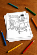 Krankenhaus Malbuch 20 Ausmalbilder gedruckt+lose – Mockup-Ansicht