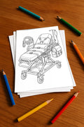 Krankenhaus Malbuch 20 Ausmalbilder gedruckt+lose – Mockup-Ansicht